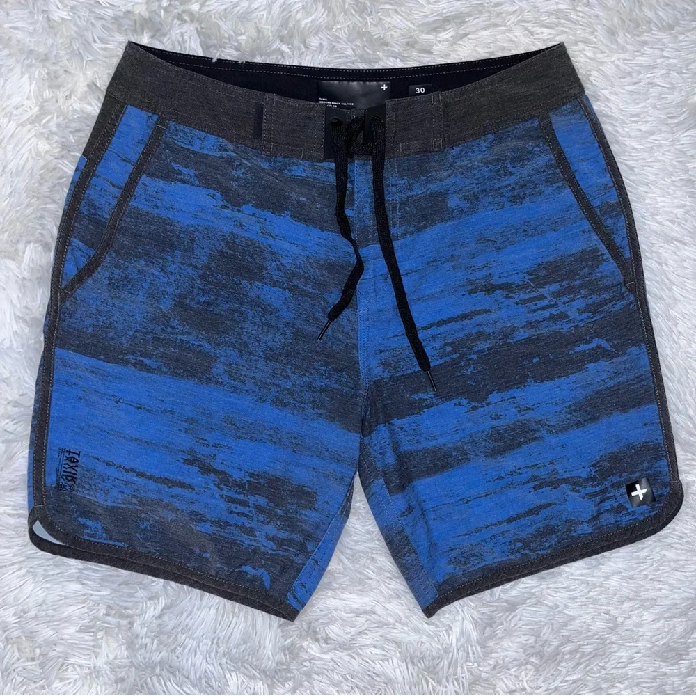 TAVIK Modern Beach Culture Men’s Blue Black Swim Board Shorts 30